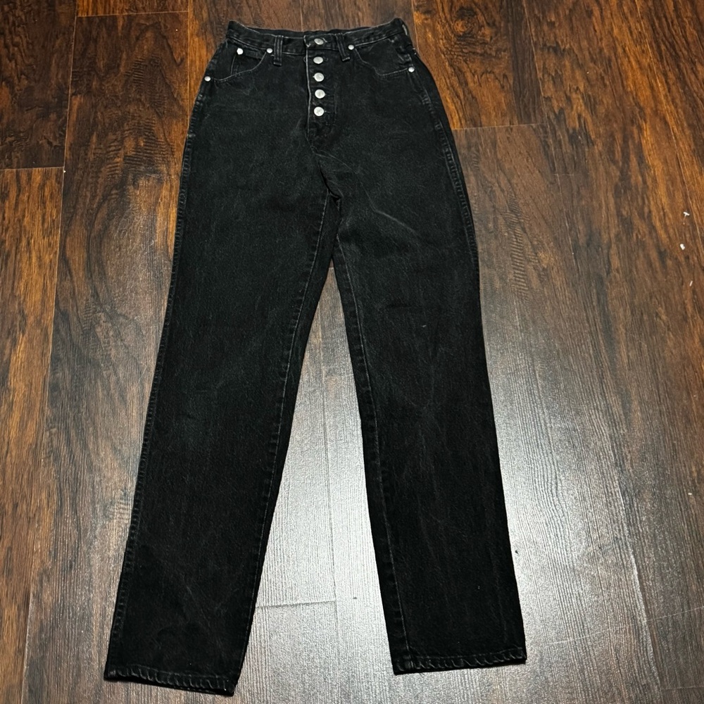 Wrangler Jeans Vintage 1989 Women's Black High-Waisted Button Fly Jeans 26/34 - Picture 3 of 12